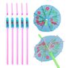 100pcs Mixed Color Hawaiian Party Drink Straws Plastic Parasol Drinking Straws  Beach