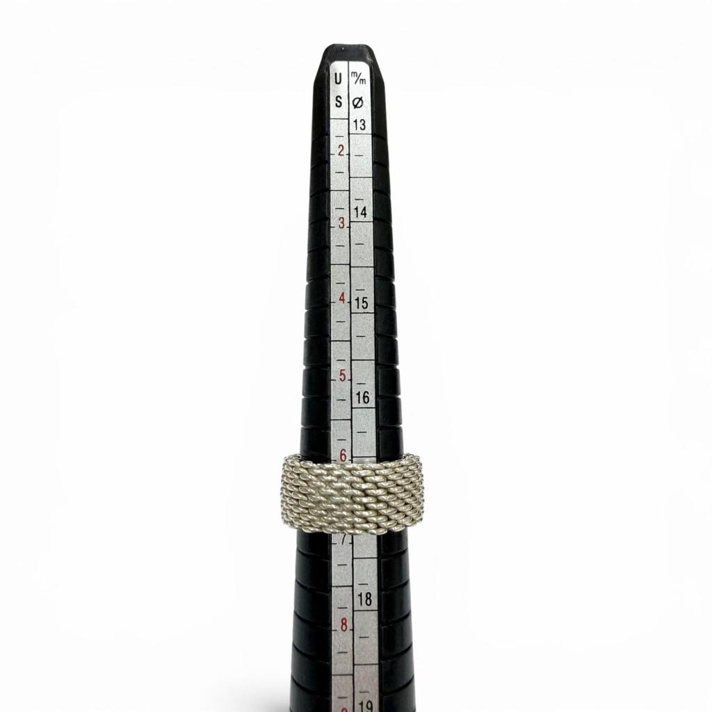 Great TIFFANY&Co. Ring Ring Somerset Mesh Silver 925 Mens Used
