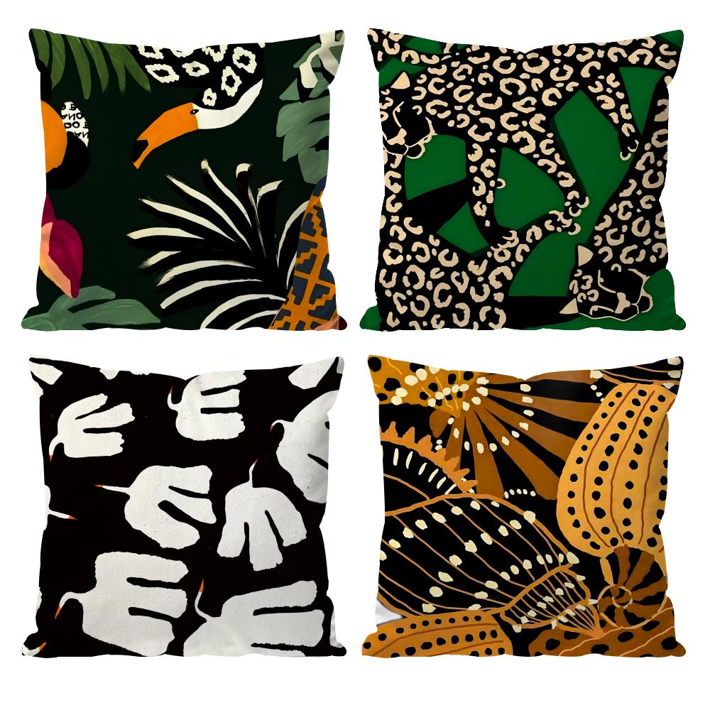 Art Abstract Illustration Cushion Cover Pattern Printed Pillowcase for Living Room Sofa Cushion Cover & Bedroom Decor