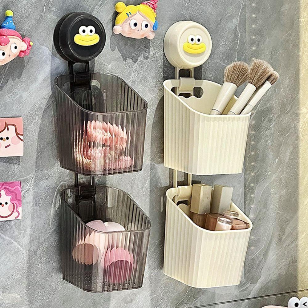 Kein Stanzen Küchenaufbewahrungsbox Abtropfbares Regal Organizer Behälter Niedlicher Aufbewahrungskorb Badezimmer