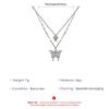 Vintage Layered Crystal Butterfly Necklace Stylish Minimalist Design Pendant Necklaces Gift for Women Teen Girls Girlfriend