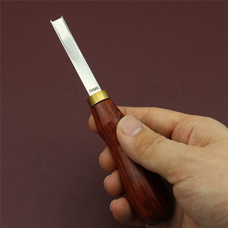 AEE4-Leather Edge Bevelers Leather Craft Thinned Tool,DIY Skiving Beveling Cutting Tools With Wood Handle Trimmer
