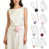 Waist Chain Imitation Pearls 3D Flower Decor Waist Chain Adjustable Fit Retro Dress Waist Belt Special Occasions Accessory