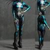 3D Digital Printing Stage Performance Costumes Adults Halloween Events Carnival Theme Party Cosplay Outfit Pretend Game Jumpsuit