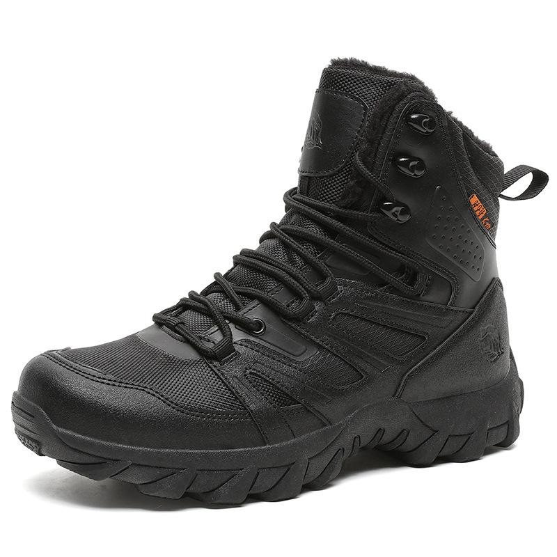 Heren Winter Fleece Militaire Laarzen Veldtraining Tactische Laarzen Vechtschoenen Outdoor Piek Beklimmingslaarzen Woestijnlaarzen