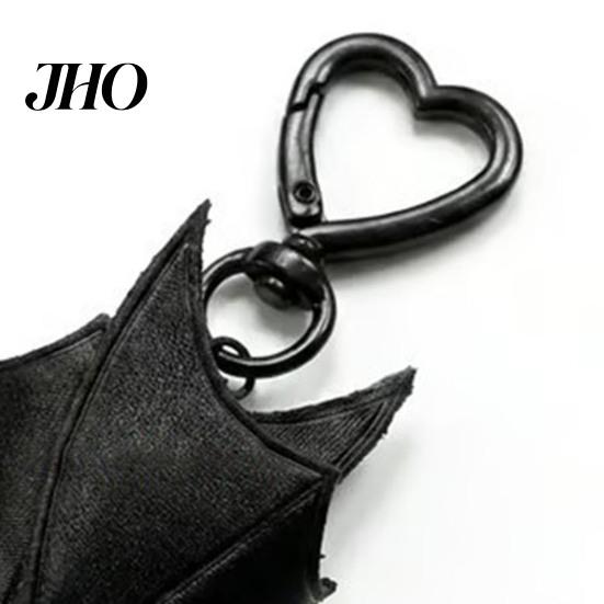 Gothic Bat Keychain Plush Black Transformable Key Ring Pendant Bag Charm Backpack Purse Halloween Gift for Lovers Accessory