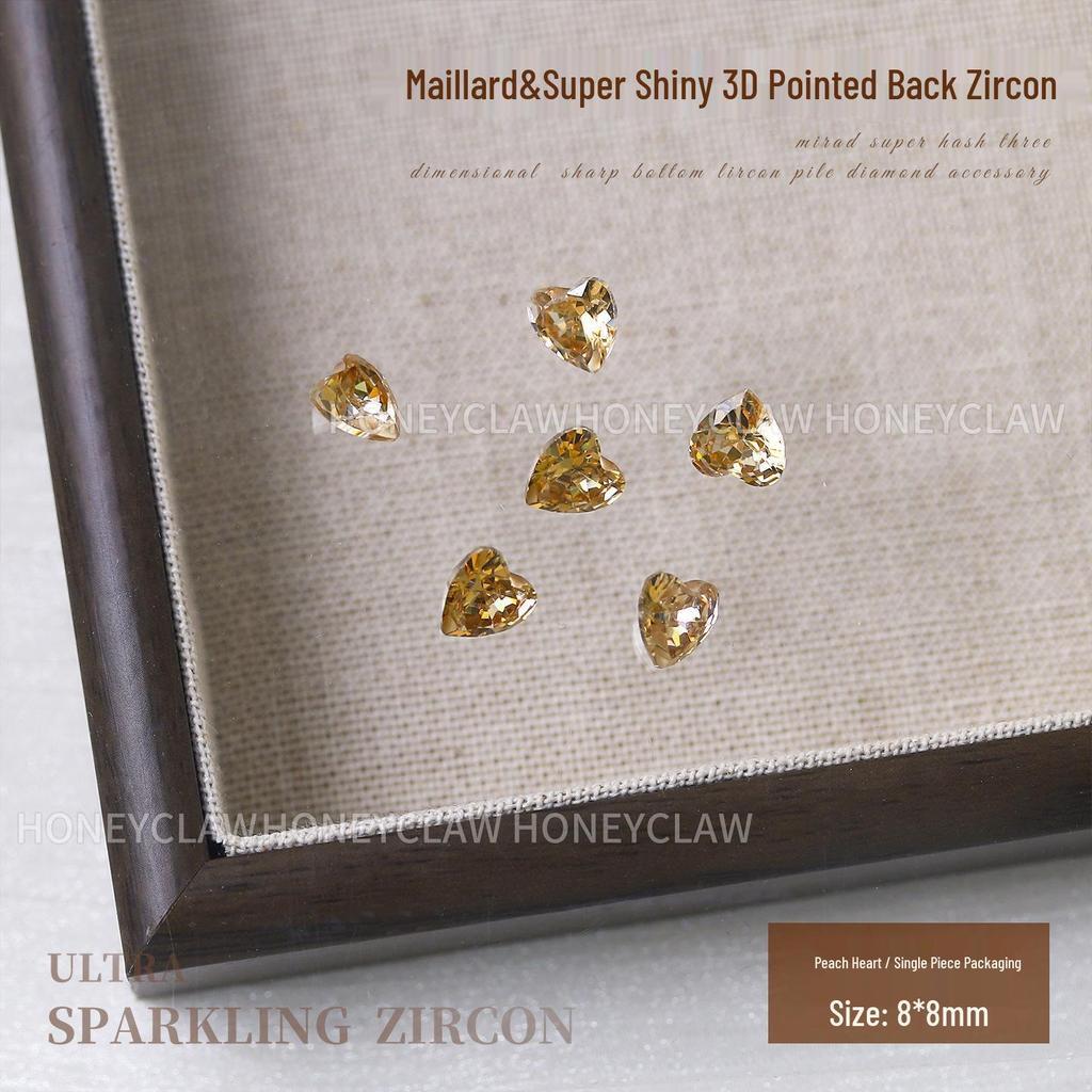 Champagne & Light Coffee Zircon Nail Art Gems: Large Pointed, Teardrop, Horse Eye, Pigeon Egg Shapes