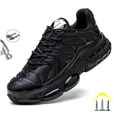 Nowa poduszka powietrzna męskie obuwie ochronne Anti-smash stalowe buty z palcami antyprzebiciowe buty robocze modne ochronne buty sportowe Plus rozmiar 48