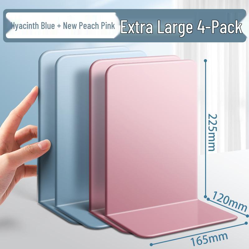 2-Piece Retractable Metal Book Stand and Bookend for Students