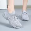 Summer Women Hollow Knit Sneakers Breathable Flying Weave Thick Sole Lightweight Plus Size Daily Walking Shoes