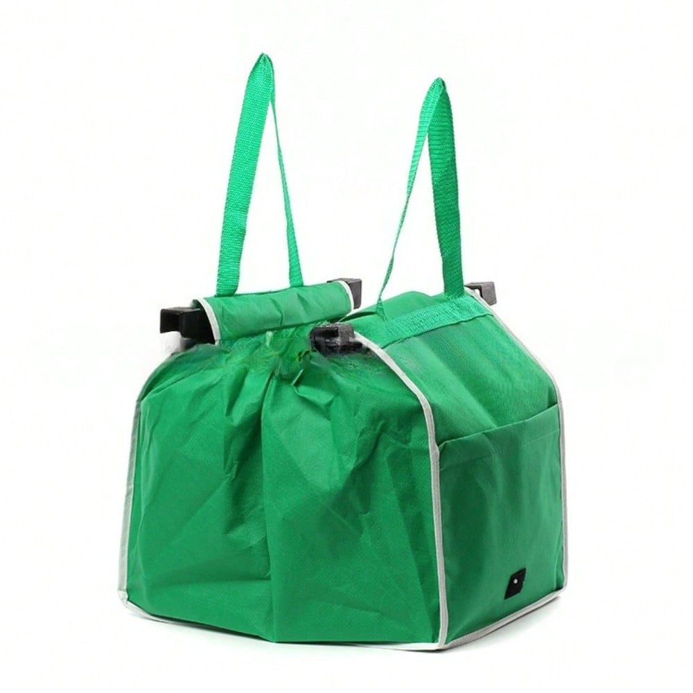 Green Environmental Protection Bag, Supermarket Shopping Bag Can Be Clipped Cart TV Product Can Be Folded