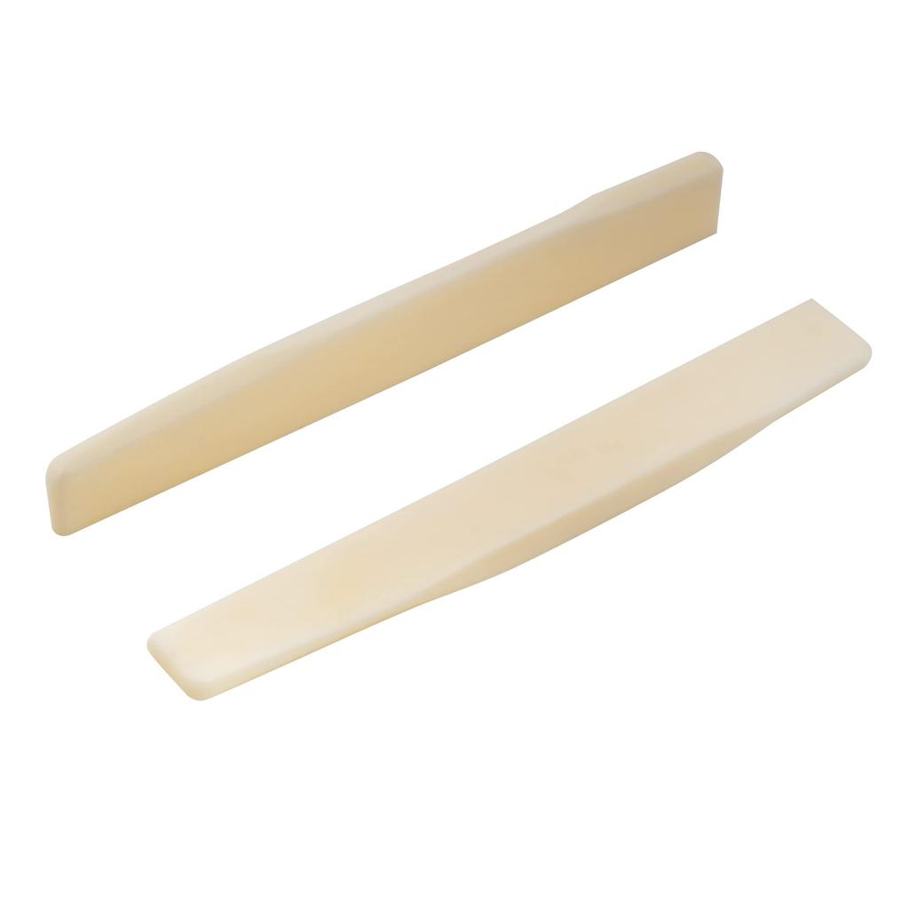 Musiclily Pro 73.66mm Bone Saddles with String Length Compensation for 6-String Martin Acoustic Guitars, Ivory (Set of 2)