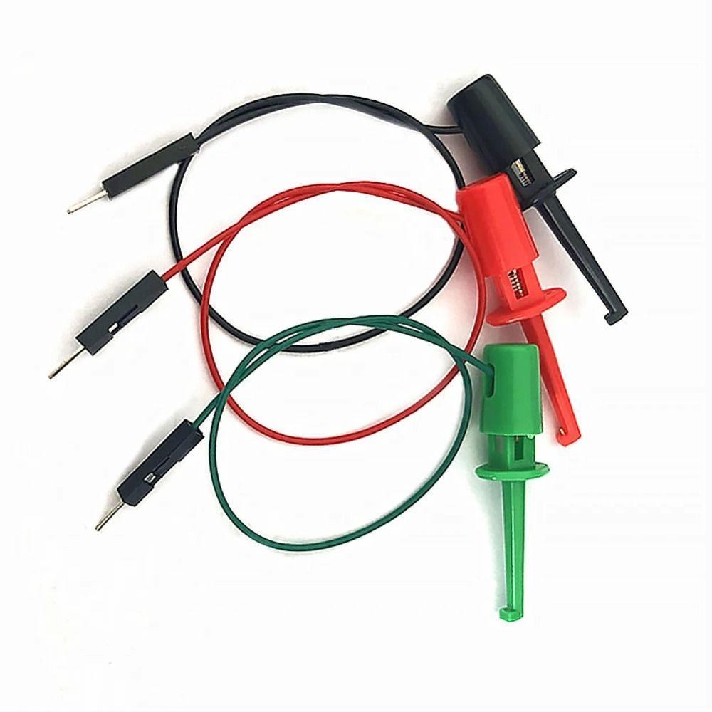 3pcs/set Precision Electrical Hook Test Clip Male Head DuPont Line Transistor Tester Repair
