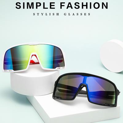 Outdoor Sports Glasses One-Piece Large Frame Sunglasses New Fashionable Cycling Sun Glasses Trendy And Colorful Eyeglass Uv400