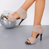 Women's Stiletto Sandals Summer New Round Head Open Toe Mesh Fabric Breathable Anti-slip Wear-resistant High Heels
