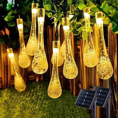 Guirnalda LED Solar Impermeable en Forma de Gota de Agua Adecuada para Decoración de Navidad, Boda, Fiesta al Aire Libre