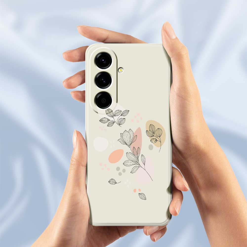 For Samsung Galaxy A56 5G Case Sketch Leaves Pattern Printing Straight Edge TPU Phone Back Cover