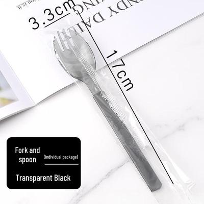 Handun Disposable Individually Wrapped Plastic Fork and Spoon Set