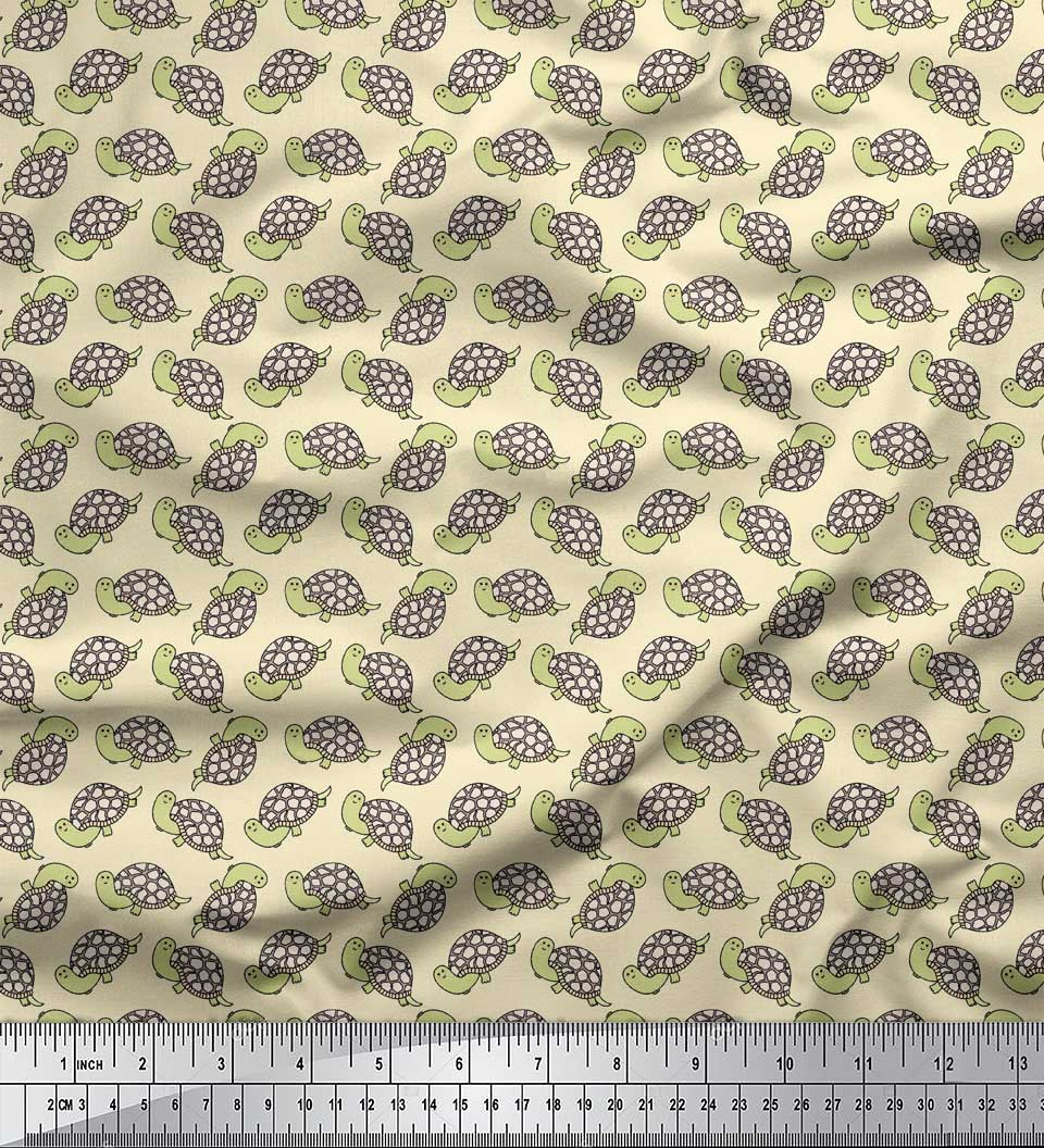 

Соймоі чорна японська креп-сатин тканина черепаха океан принт 1 метр 42 дюйма 42 Inch Wide - Poly Crepe білий