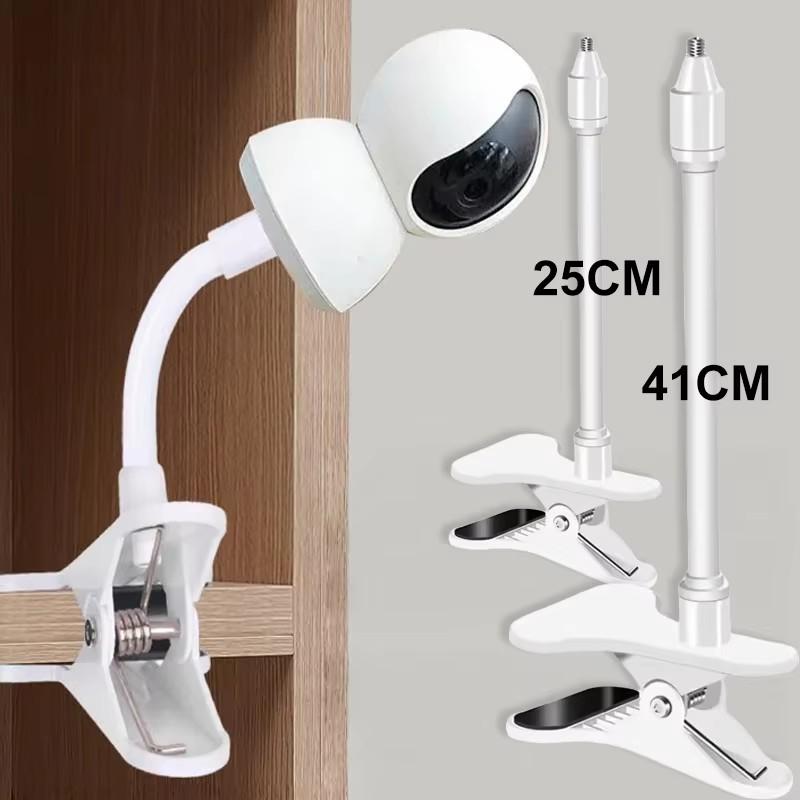 Flexible Baby Monitor Camera Bracket Suitable for Crib Outdoor Indoor Desktop Clip Universal 1/4'' Screw Cameras Mount Clamp