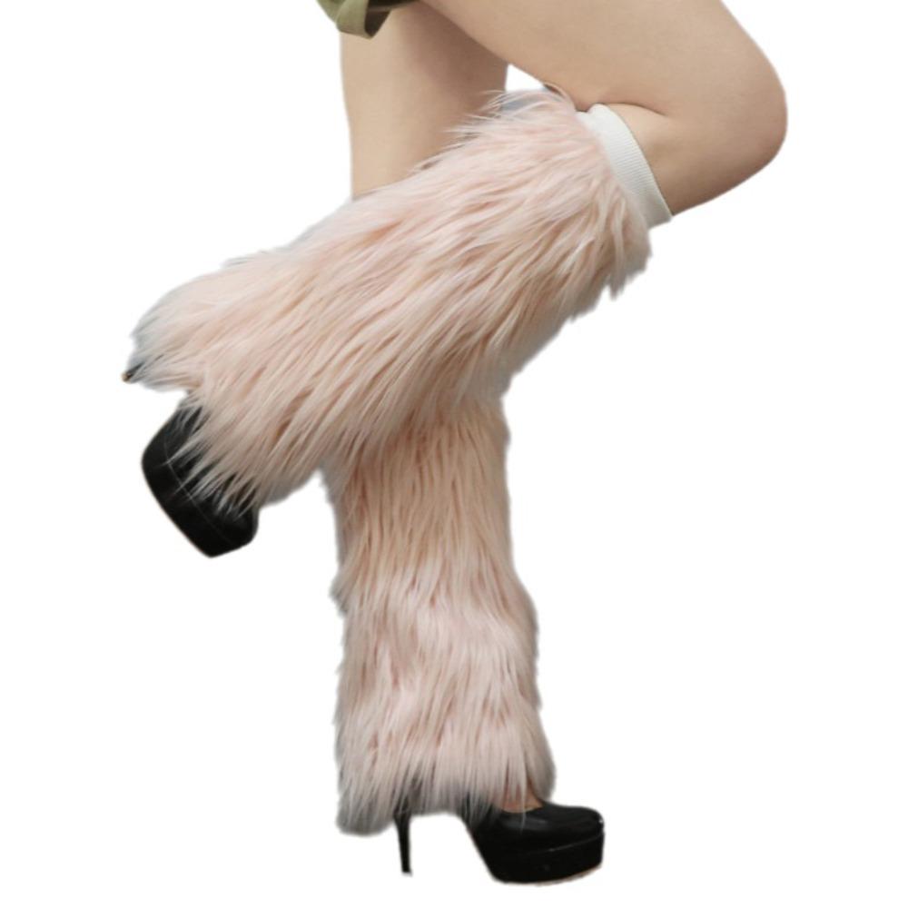 40cm Furry Leg Warmers Japanese Style Long Tube Sock Harajuku Style Lolita Boots Cover Women