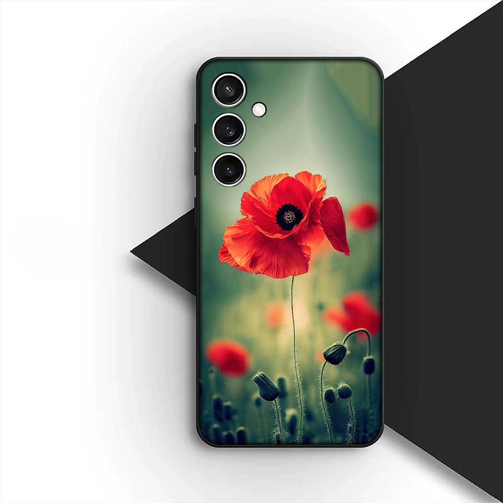

Cover for Apple iPhone 12 13 Pro XS Max Mini ProMax X XR Air 13Pro Casing Phone Case Red P-Poppys Flower Bloom Elegant iPhone 11