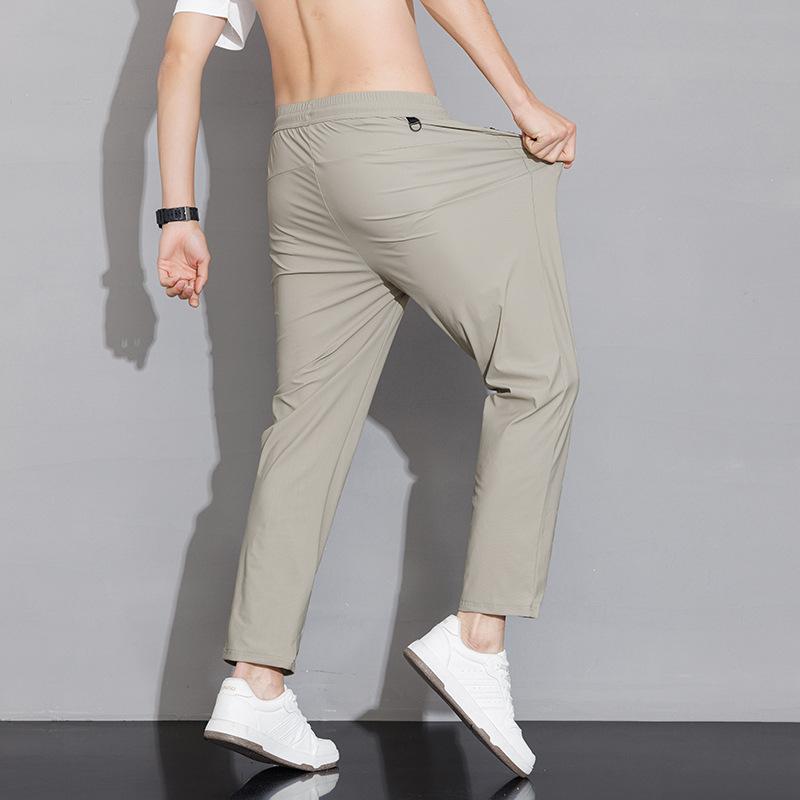 Pantaloni Estivi Taglia Grande in Seta Ghiaccio Pantaloni Casual da Uomo Asciugatura Rapida Traspiranti Pantaloni in Seta Ghiaccio