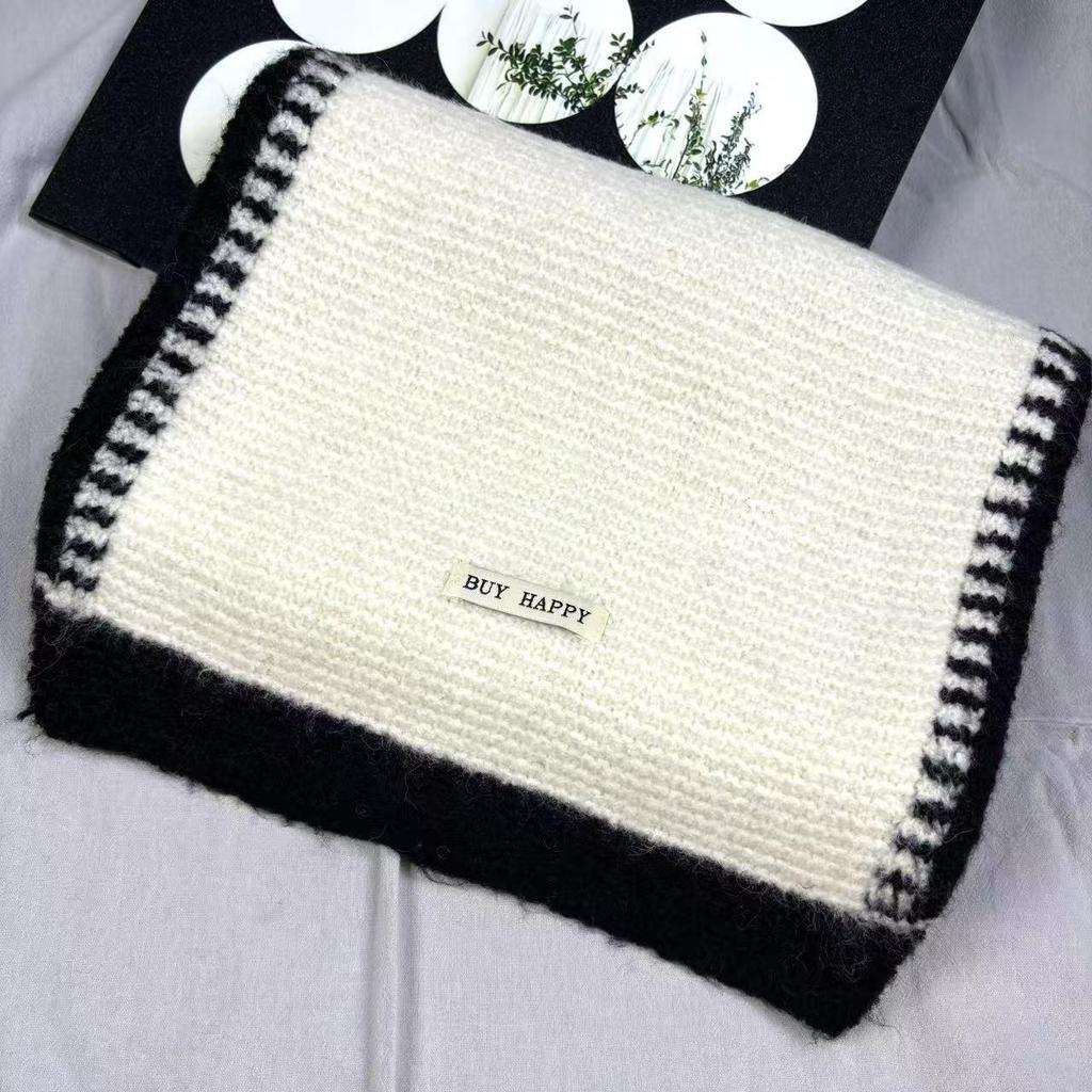 Korean Style High-End Wool-Blend Soft Knit Scarf: Warm, Versatile Autumn/Winter Snood for Women and Students