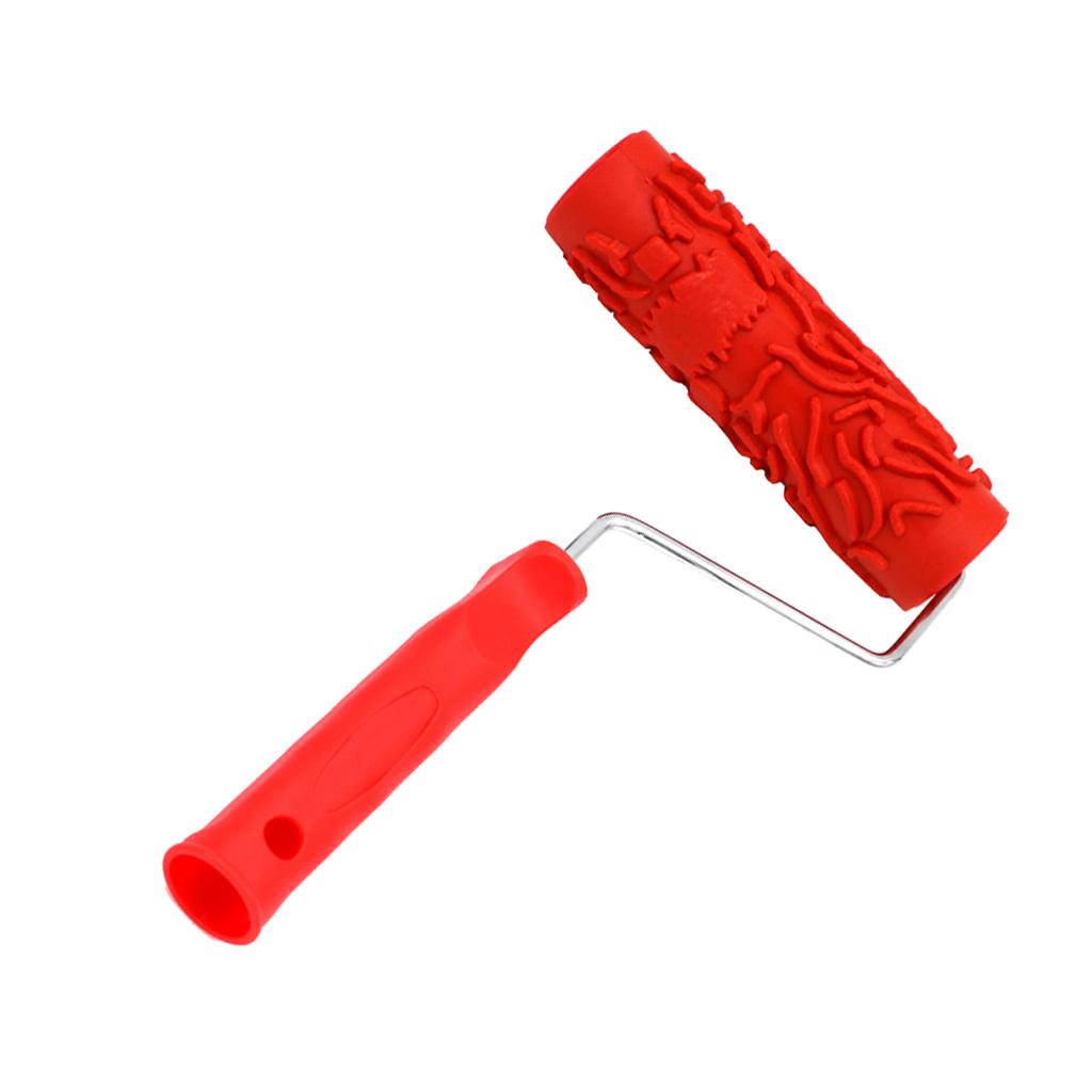 17.5cm Embossed Paint Roller Painting Brush Sleeve With Red