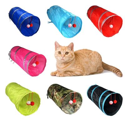 Tunnel per Gatto Giocattolo Divertente Animale Domestico 2 Fori Tubi per Giocare Palle Pieghevole Frusciante Giocattoli per Gattini Cucciolo Coniglio Tunnel per Giocare Tubi