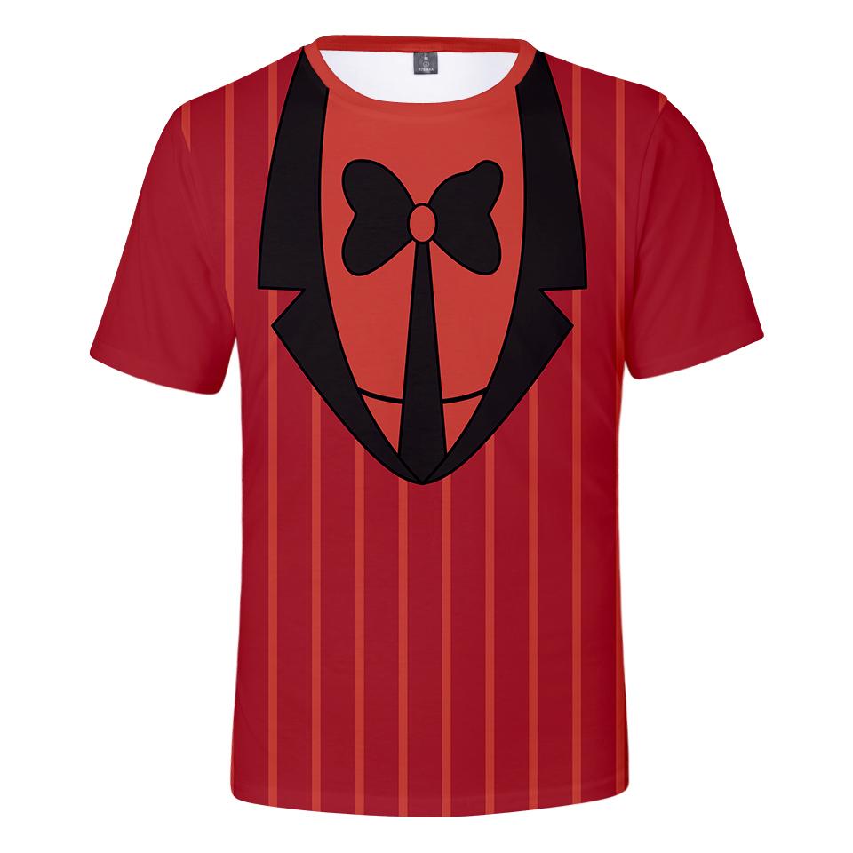 4 Barvy Hazbin Hotel Anime Dámská Pánská Trička Kreslený Potisk Kulatý Výstřih Oversized Krátký Rukáv Módní Pánské Oblečení Streetwear