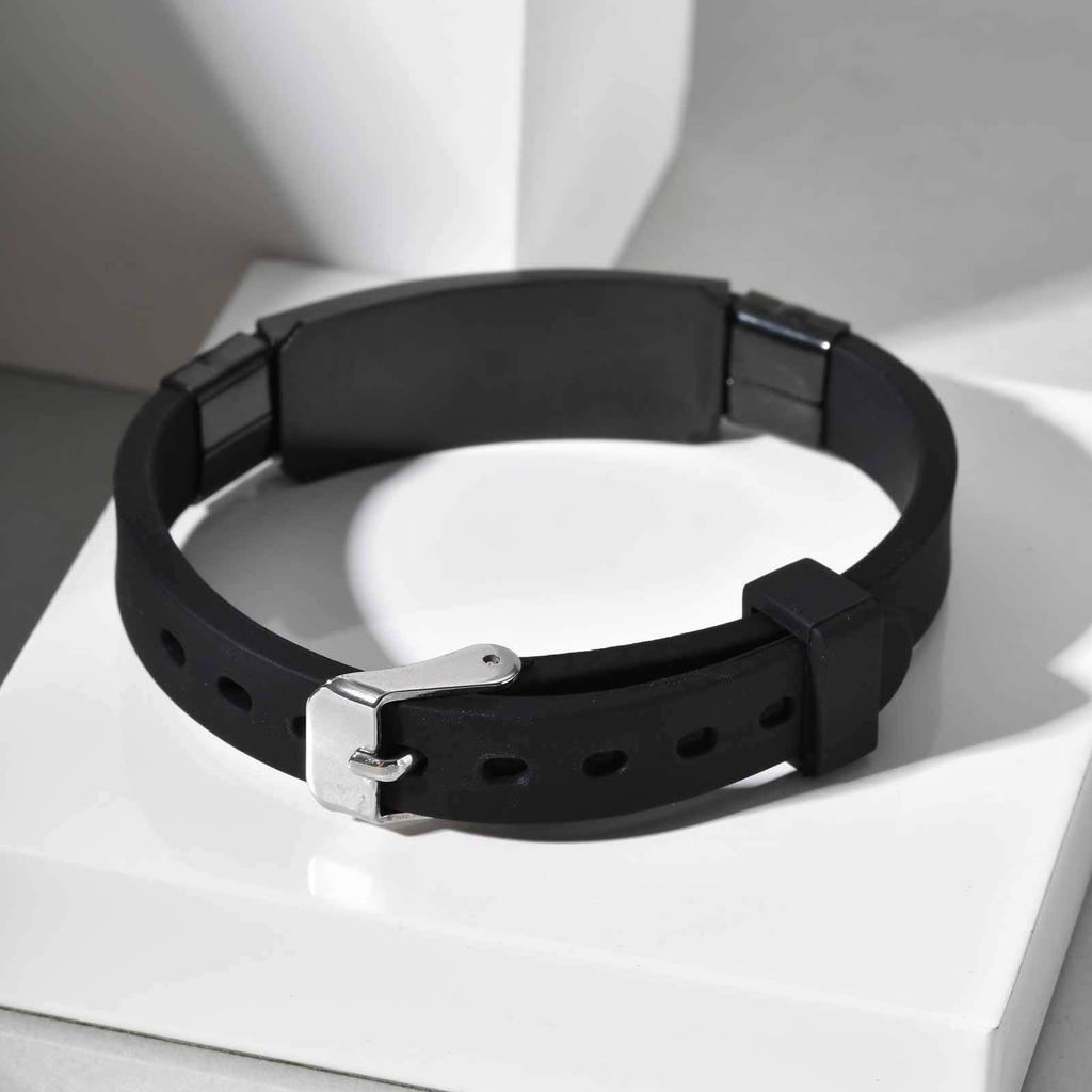 Maßgeschneidertes Silikonarmband für Jungen Teenager, 16-21 cm Edelstahl Gravurarmband, Personalisierte Schmuckgeschenke