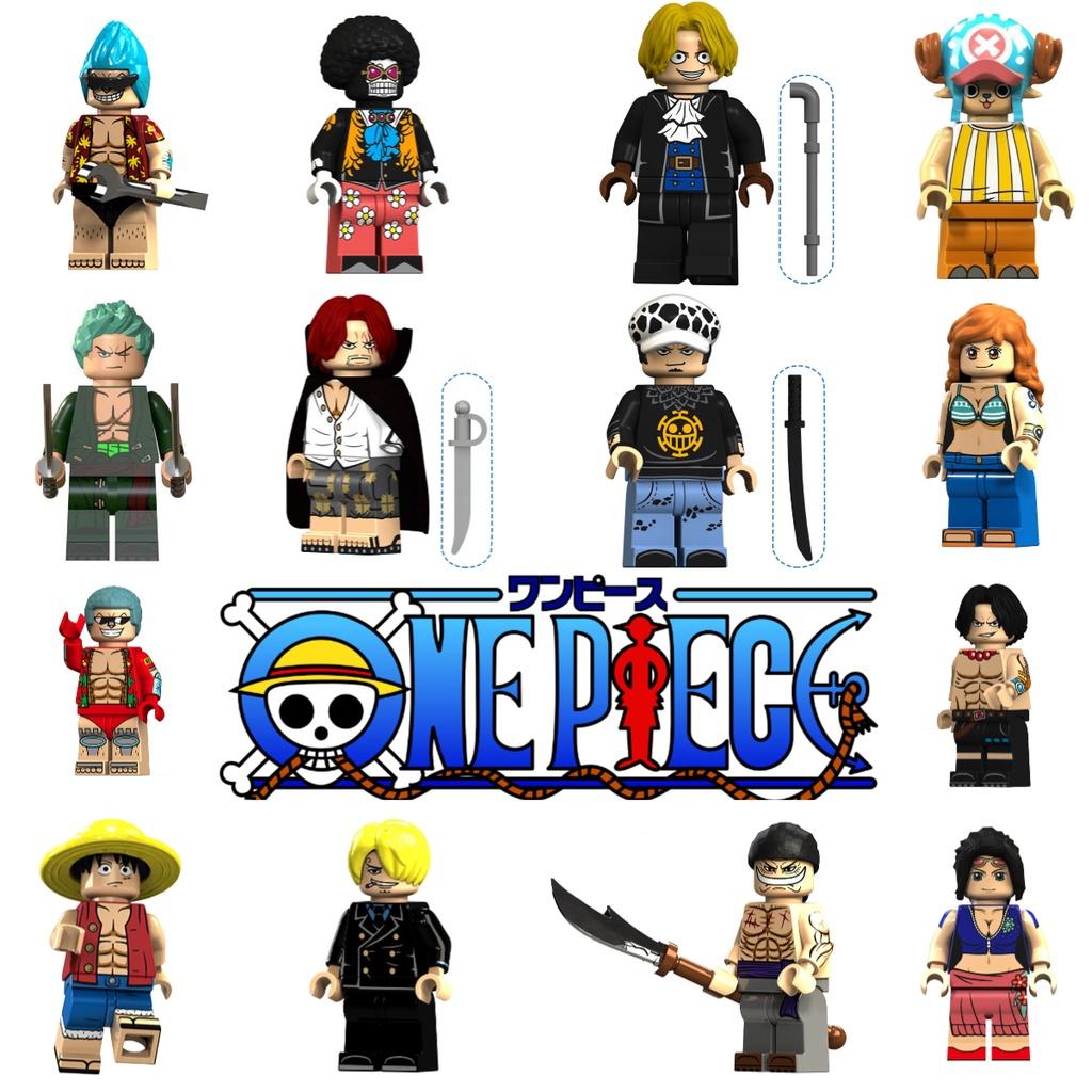 Set aus 15 One Piece Piraten-Bausteinen Chopper Luffy Zoro Robin Franky und mehr!