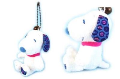 Nakajimacorp PEANUTS Snoopy Mascota Shochikubai MC con Cadena de Bolas AzulBlanco H11 x A5.5 x P5 (cm ) 142603-20