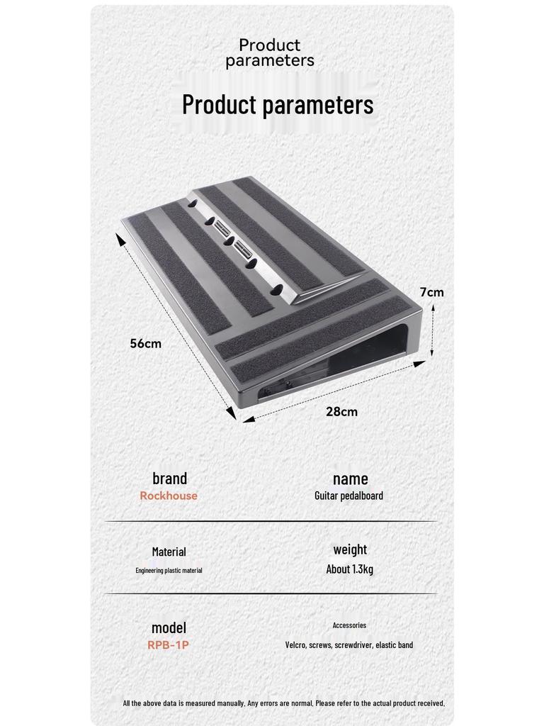 Güç Rayı ve Montaj Braketli ROCKHOUSE Çift Katmanlı Basamaklı Gitar Pedal Tahtası, Taşınabilir Tasarım