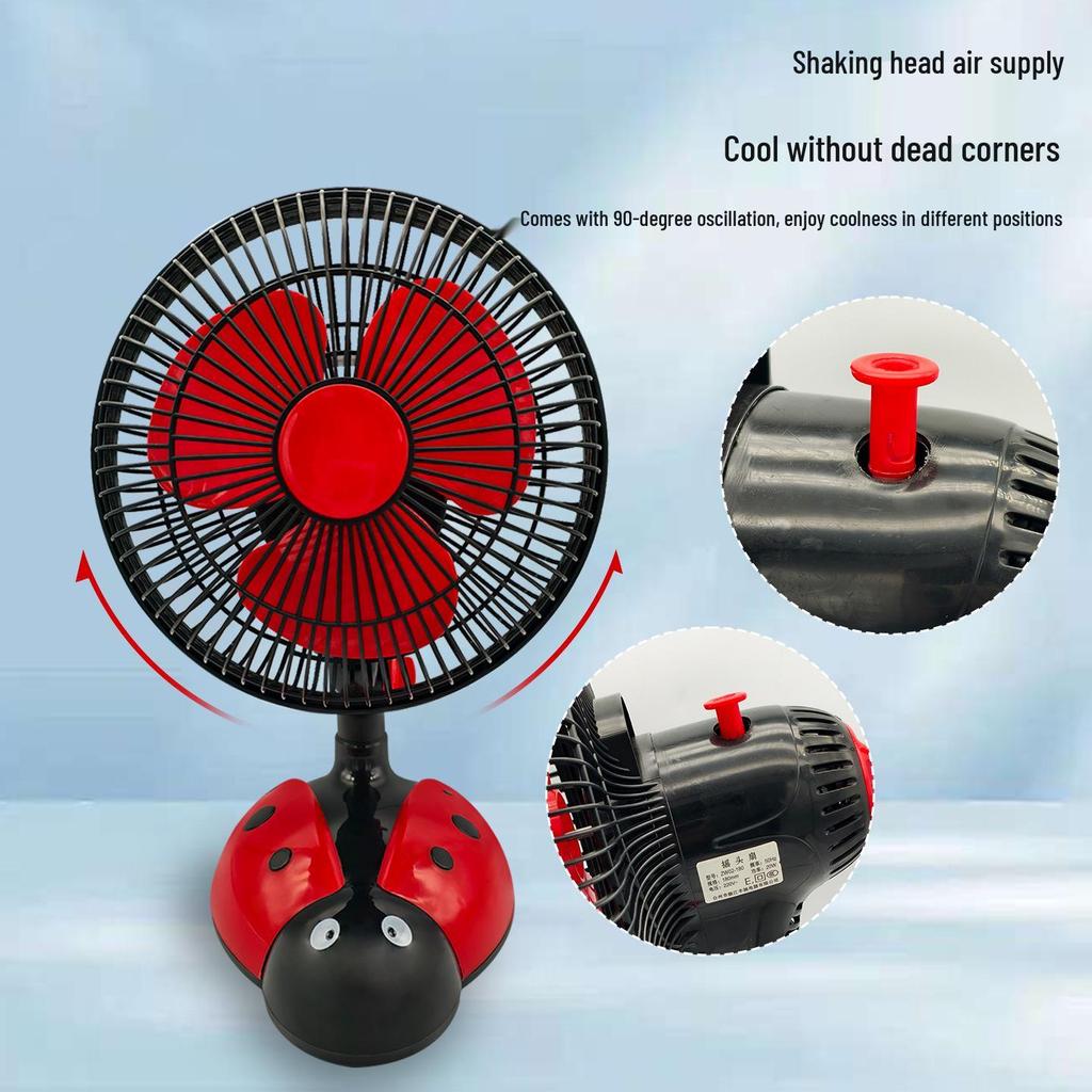 Cartoon Oscillating Desktop Fan - Portable Electric Fan for Dorms & Offices