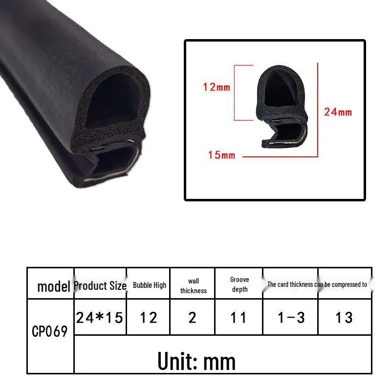 High-Temperature Resistant U-Shaped Rubber Sealing Strip for Dustproofing Electrical Cabinets and Car Doors