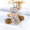 Sparkling Rhinestone Bee Keychain Cute Animal Key Ring Bag Charm with Lobster Clasp for Handbag Purse Wallet