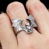 Vintage Punk 316L Edelstahl Niedliche Fledermaus Ringe Für Männer Frauen Mode Biker Tier Ring Kreative Party Amulett Schmuck