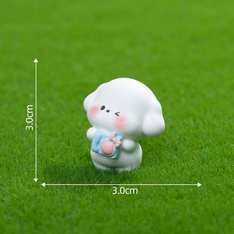 4Pcs Cute Happy Puppy Resin Figures For Micro Landscape Terrarium Car Dashboard Desk Decor Diy Craft