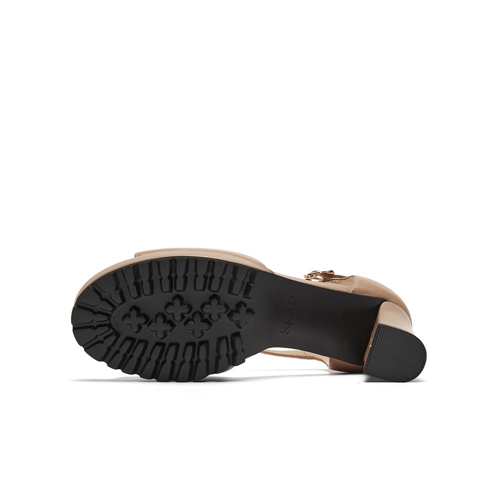 SKAP Shengjiabu 2024 Summer New Style One Strap Elegant High Heel Open Toed Commuter Women's Sandals
