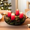 4-grid Christmas Advent Wreath Candle Holder Metal Black Cylindrical Candle Holder Decorative Candlestick Centerpiece For Winter