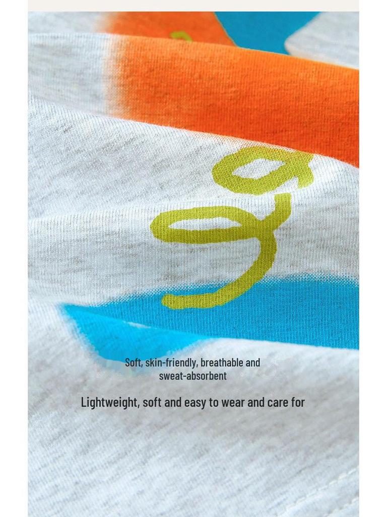 2025 Spring Kids' Round Neck Cute Long Sleeve Color Block T-Shirt