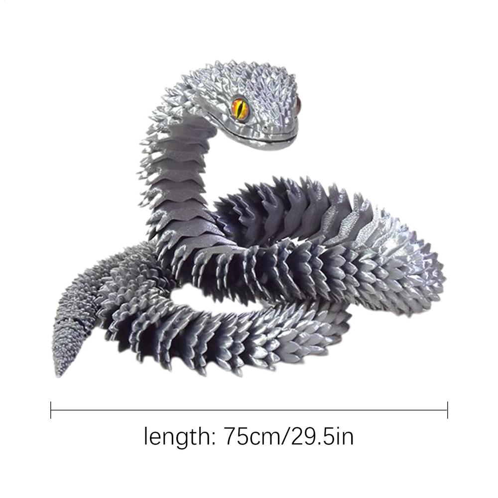 Articulated Snake Fidget Toys 2.5 Ft Realistic 3D Printed Snake Animal toys Ornament for Birthday Easter Basket Desk Decor Home
