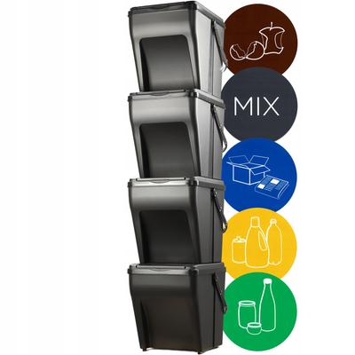 KADAX Cestini per la Spazzatura Contenitore per Rifiuti 25L per la Raccolta Differenziata Secchio con Adesivi