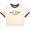 New MLB New York Yankees T Shirt Women's Cream 3FTSV0844-50CRS