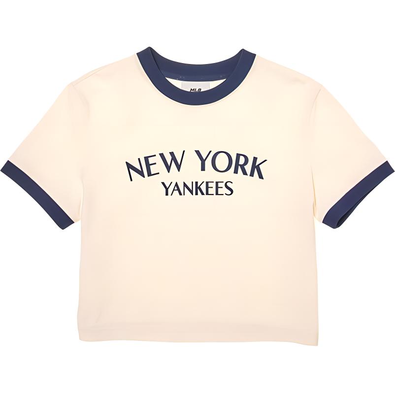 New MLB New York Yankees T Shirt Women's Cream 3FTSV0844-50CRS