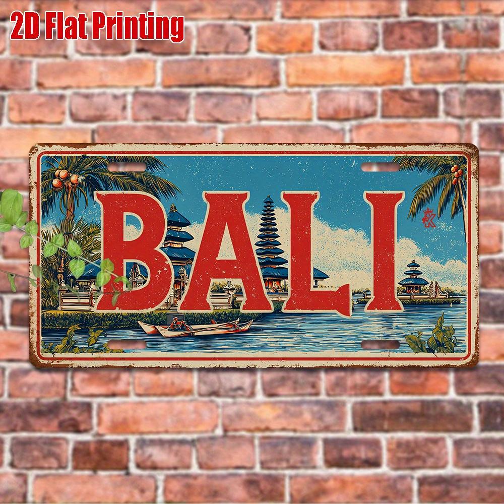 

D Flatpc Vintage Metal Sign Outdoor Wall Art (xcm) BALI Aluminum Sign Vehicle Decor Home DecorTropical Island Decor 15x30cm(5.9x7.8inch)