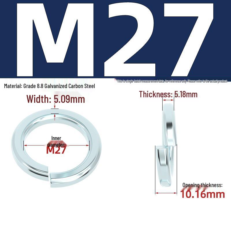Grade 8.8 Galvanized Open Coil Spring Washer, M3-M30mm