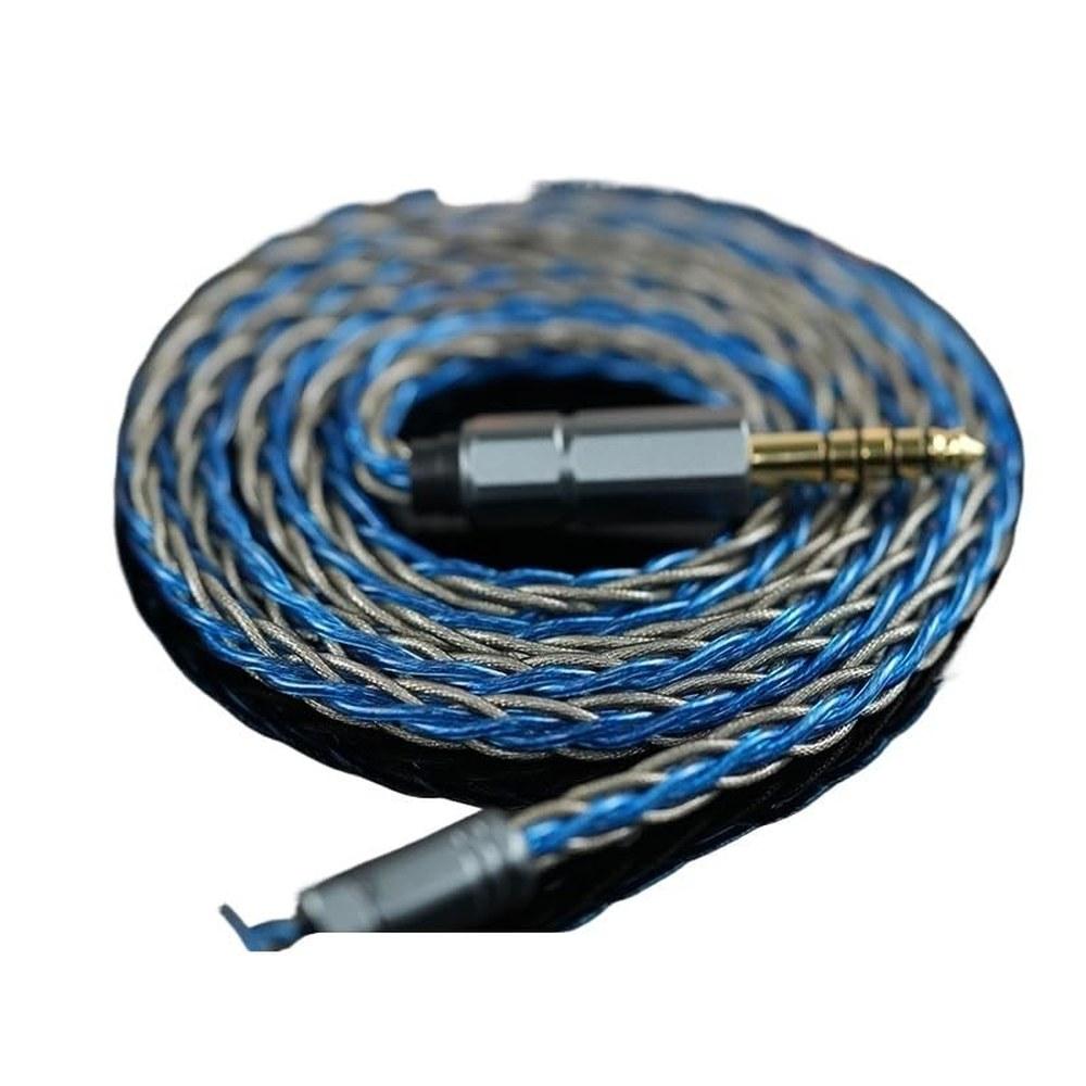 DWCGSG Blue Crystal Earphone Cable 99.99999% OCC Silver Foil 3.5mm 4.4mm 2-Pin 0.78mm MMCX QDC KZ-QDC IEM Wire